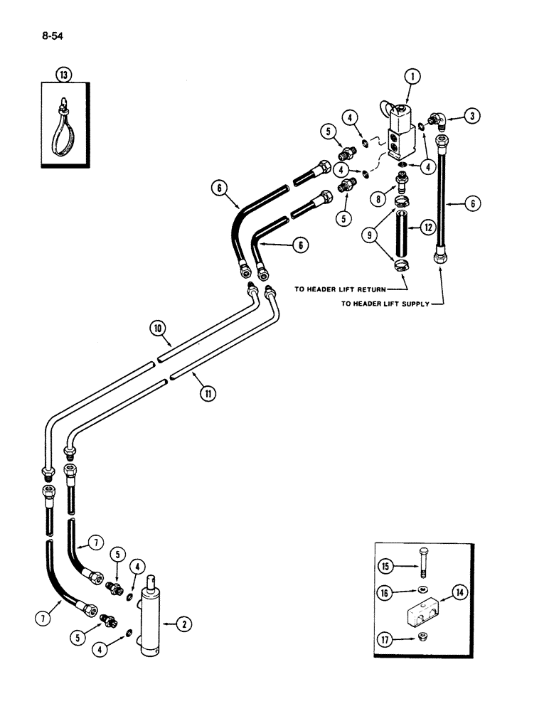 Схема запчастей Case IH 1620 - (8-054) - FEEDER CLUTCH CIRCUIT, MODULAR CONTROLS (07) - HYDRAULICS