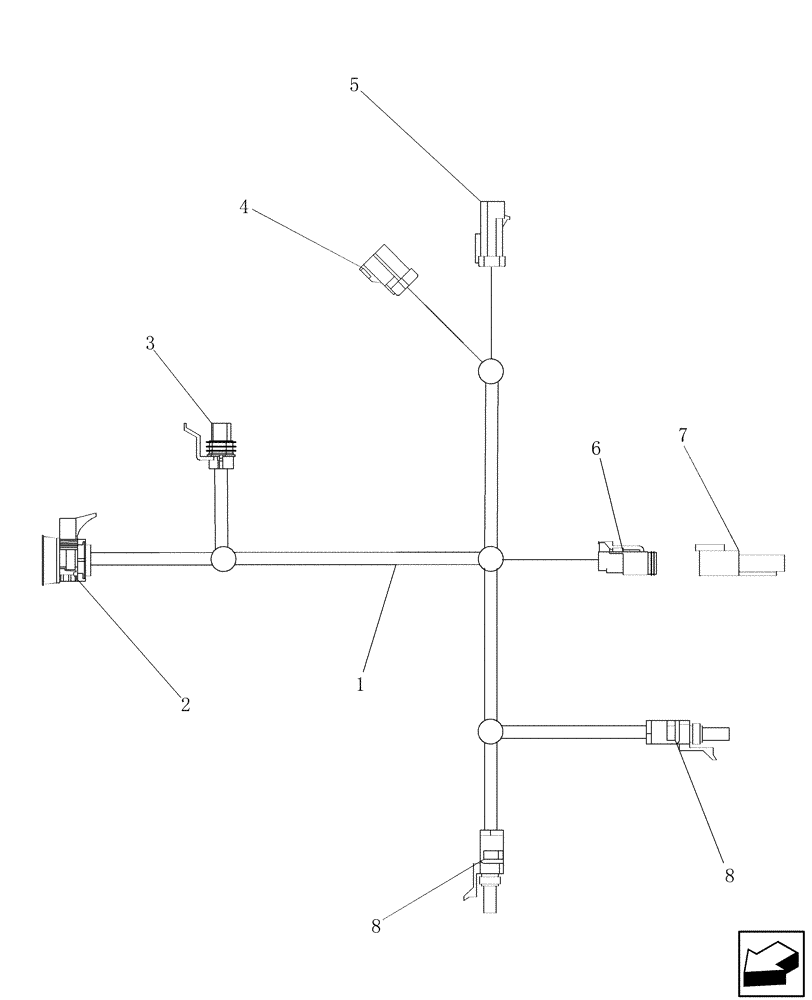 Схема запчастей Case IH 7130 - (55.100.60[01]) - HARNESS, CHASSIS, LEFT HAND FRONT (55) - ELECTRICAL SYSTEMS