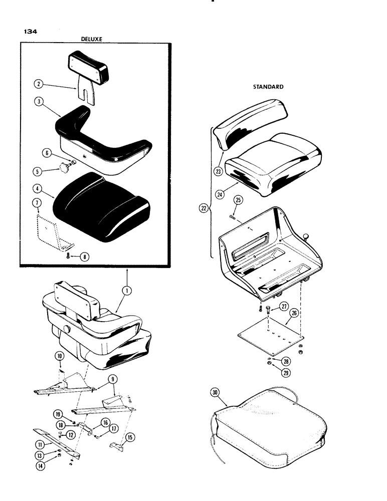Схема запчастей Case IH 930-SERIES - (134) - SEAT, SUPER DELUXE (09) - CHASSIS