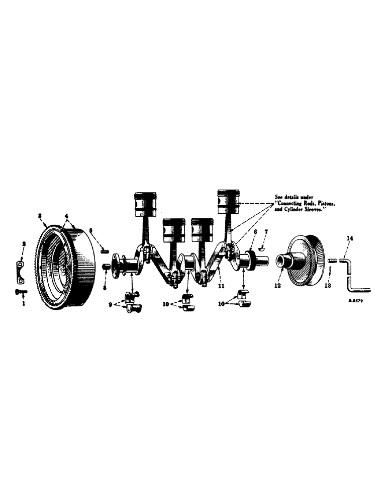 Схема запчастей Case IH SUPER C - (013) - ENGINE, CRANKSHAFT AND RELATED PARTS, AND STARTING CRANK (01) - ENGINE