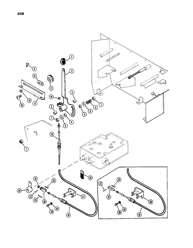 Схема запчастей Case IH 1270 - (206) - D.O.M. SYSTEM, D.O.M. CONTROLS (08) - HYDRAULICS