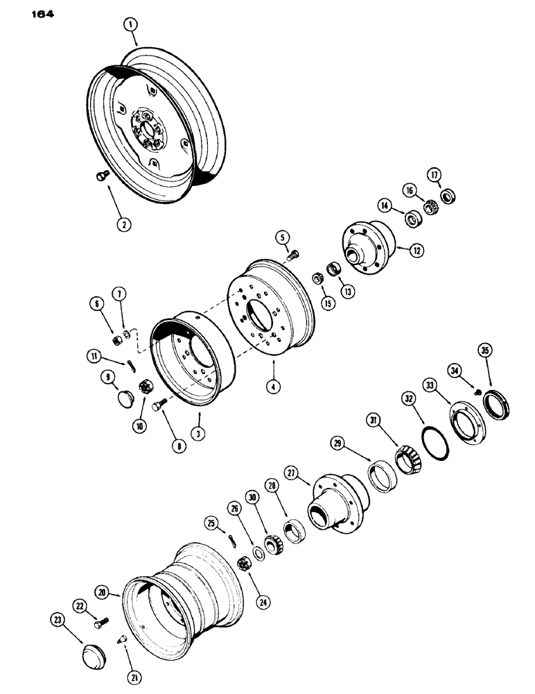 Схема запчастей Case IH 430 - (164) - L.C.K. FRONT WHEELS (06) - POWER TRAIN