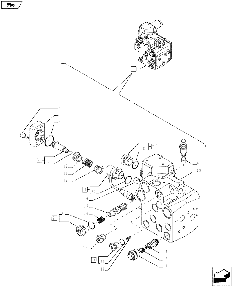 Схема запчастей Case IH PUMA 185 - (41.204.02[02]) - FAST STEERING - VALVE (VAR.743187-729636 / 743608) (41) - STEERING