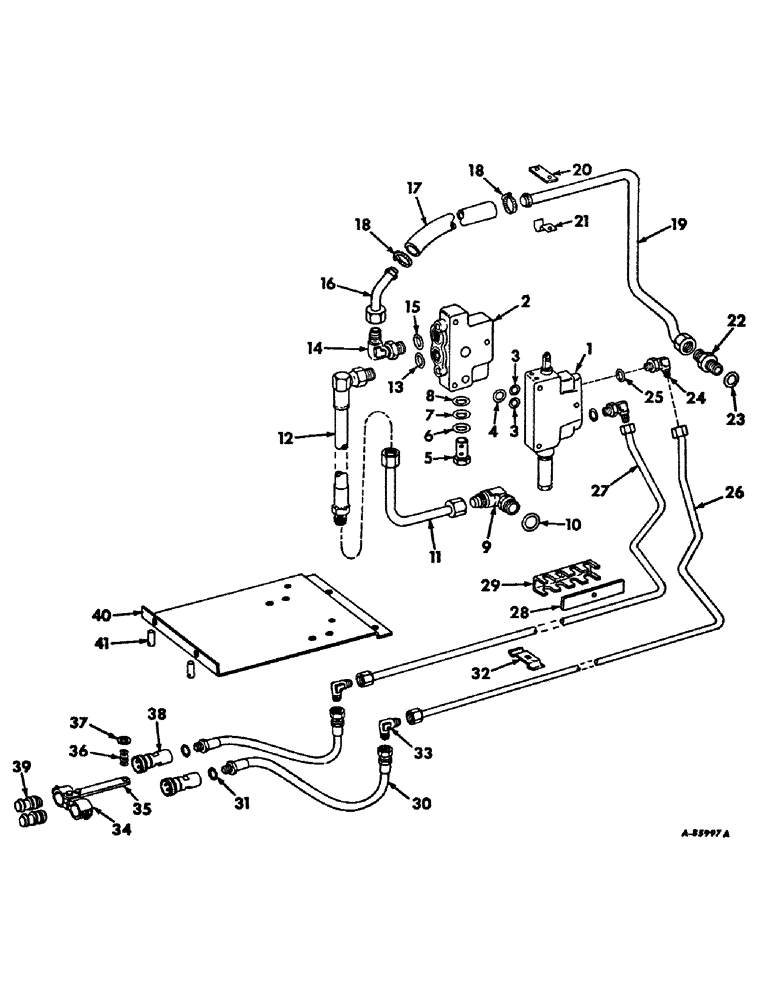 Схема запчастей Case IH 4100 - (F-11) - HYDRAULIC SYSTEM, HYDRAULIC CONTROL VALVE, TUBES AND SELF-SEALING COUPLINGS (07) - HYDRAULIC SYSTEM