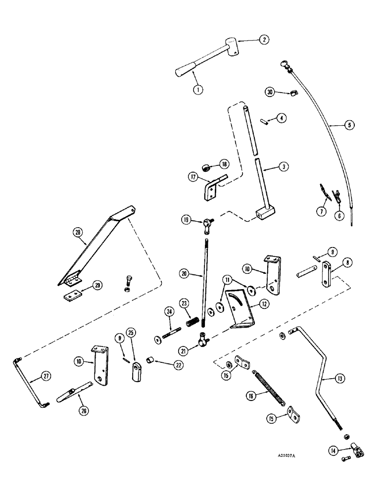 Схема запчастей Case IH 1470 - (034) - THROTTLE LINKAGE, (504B) DIESEL ENGINE (03) - FUEL SYSTEM