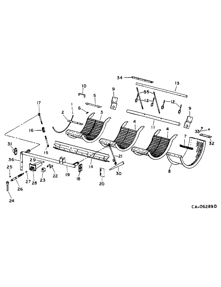 Схема запчастей Case IH 1482 - (21-13) - THRESHING ROTOR AND CONCAVES, CONCAVE AND CONTROL (14) - THRESHING