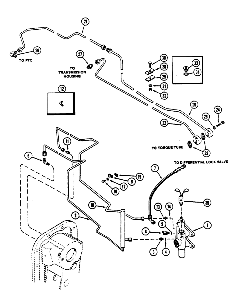 Схема запчастей Case IH 2590 - (8-248) - HYDRAULICS, PTO PLUMBING (08) - HYDRAULICS