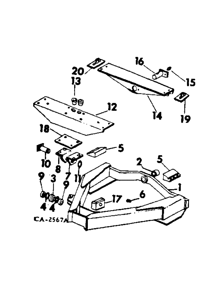 Схема запчастей Case IH 4166 - (14-01) - SUSPENSION, SUB-FRAME, FRONT AND REAR PIVOT SHAFTS AND RELATED PARTS Suspension