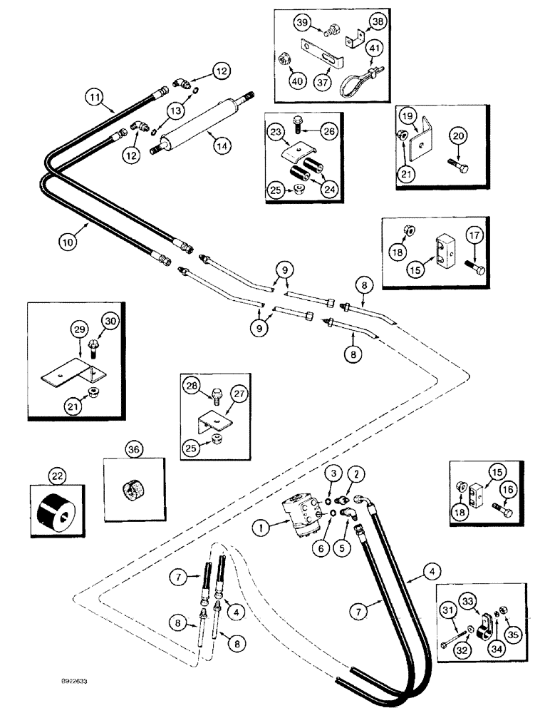 Схема запчастей Case IH 1688 - (5-06) - POWER STEERING SYSTEM, PUMP TO CYLINDER SYSTEM (04) - STEERING