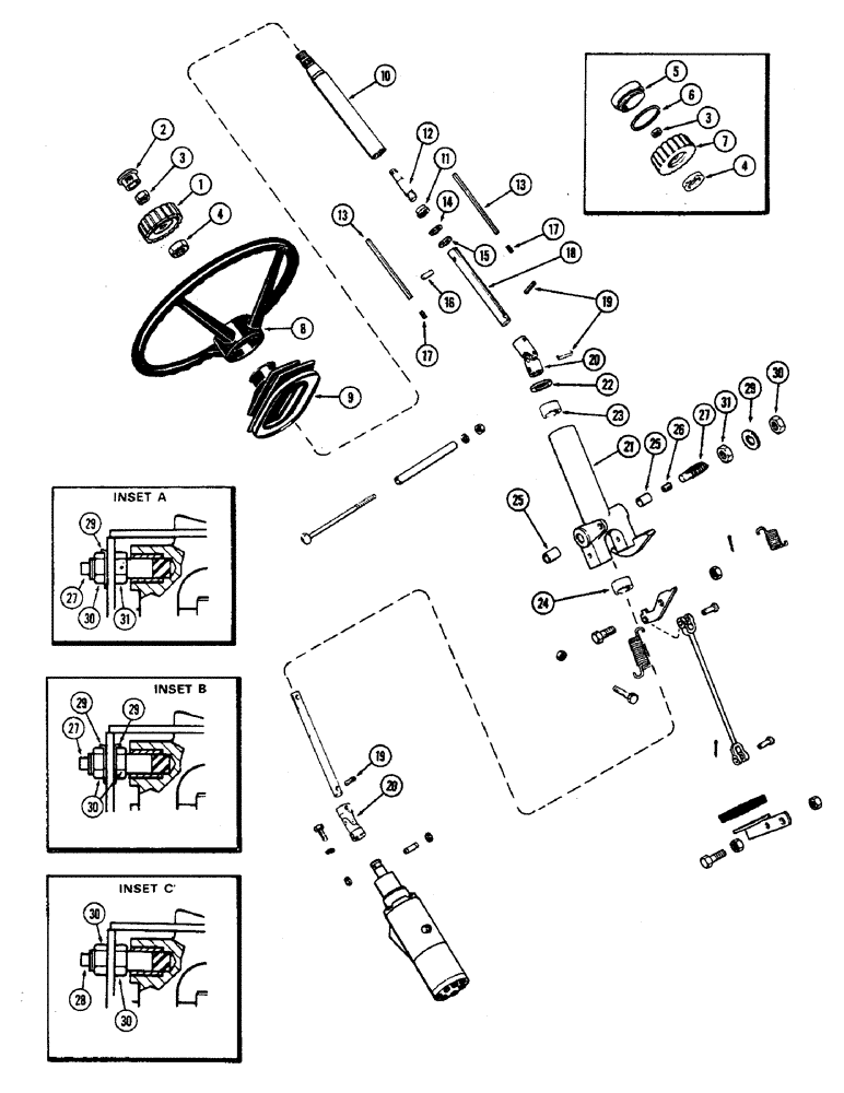 Схема запчастей Case IH 2470 - (138) - ADJUSTABLE STEERING COLUMN (05) - STEERING