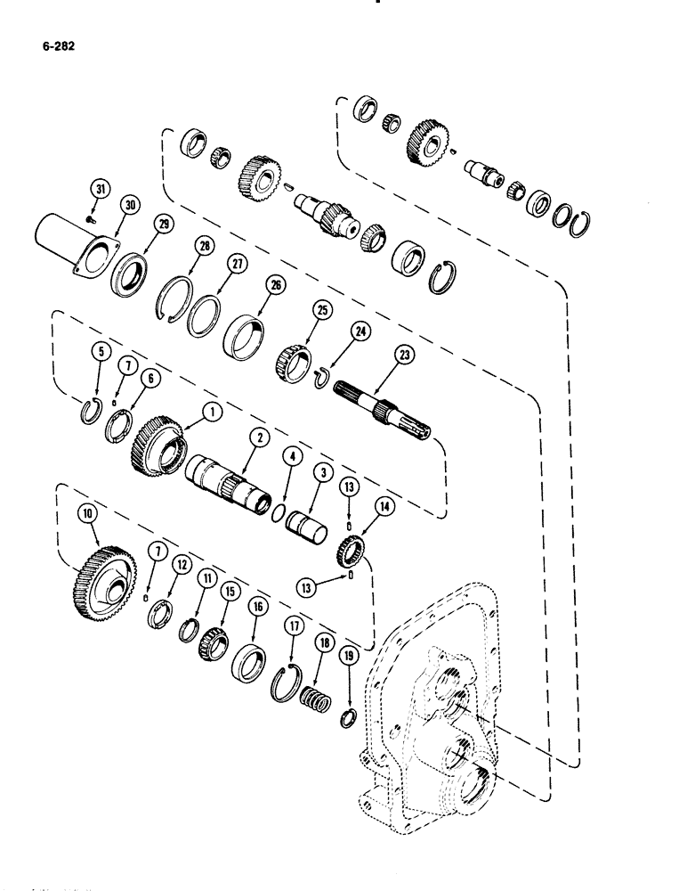 Схема запчастей Case IH 2294 - (6-282) - PTO OUTPUT SHAFT, DUAL SPEED, 540, 1000 RPM (06) - POWER TRAIN