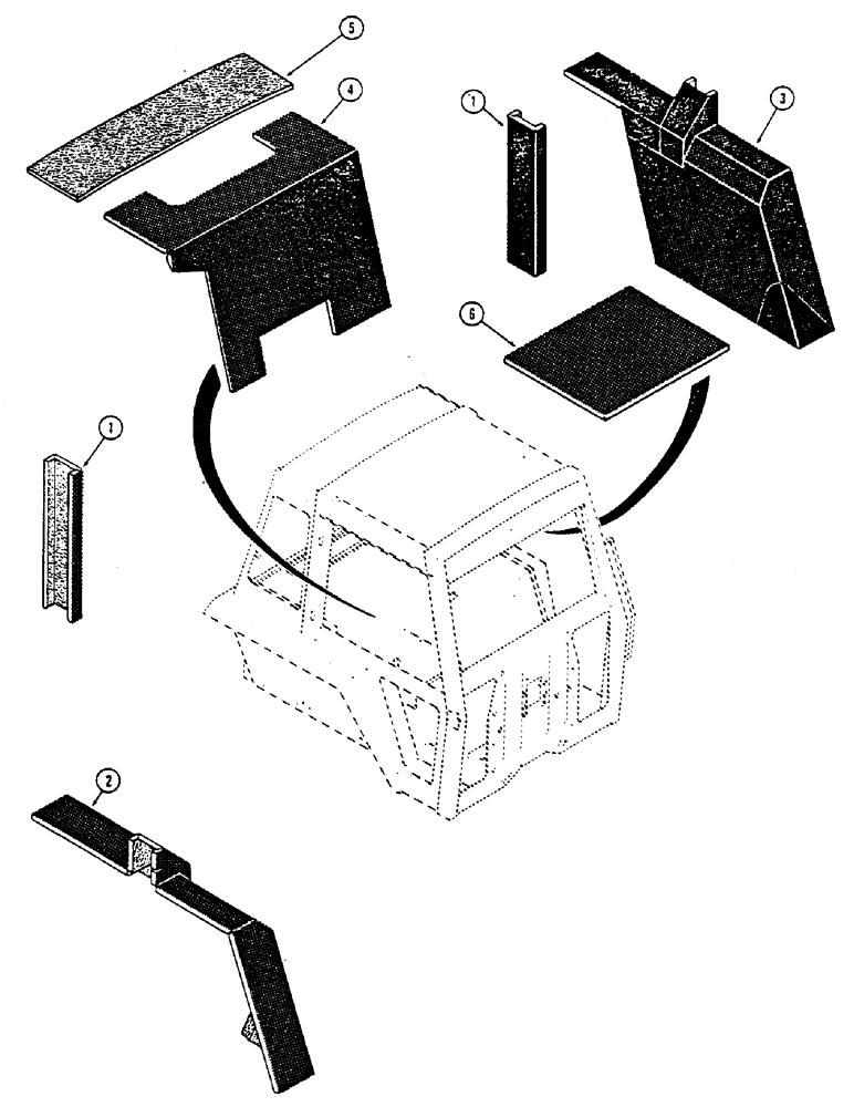 Схема запчастей Case IH 2390 - (9-376) - CAB, ACOUSTICAL COVERS, PRIOR TO CAB SERIAL NO. 12030191 (09) - CHASSIS/ATTACHMENTS