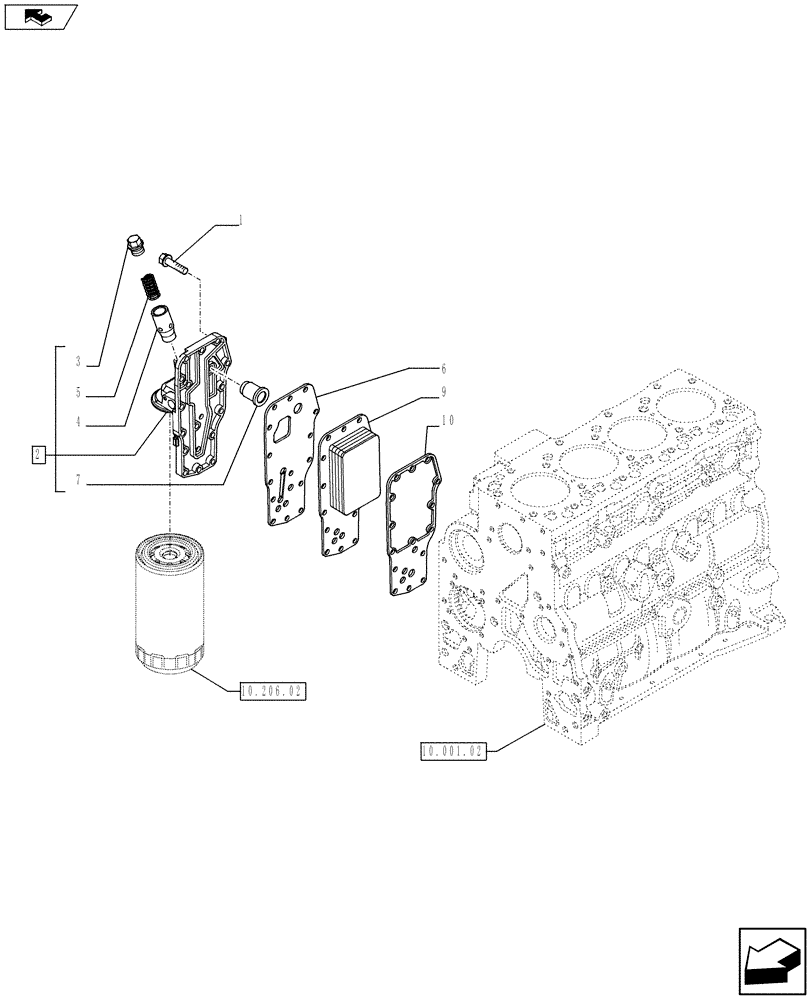 Схема запчастей Case IH F4HE9484M J100 - (10.408.01) - HEAT EXCHANGER - ENGINE (2855778) (10) - ENGINE