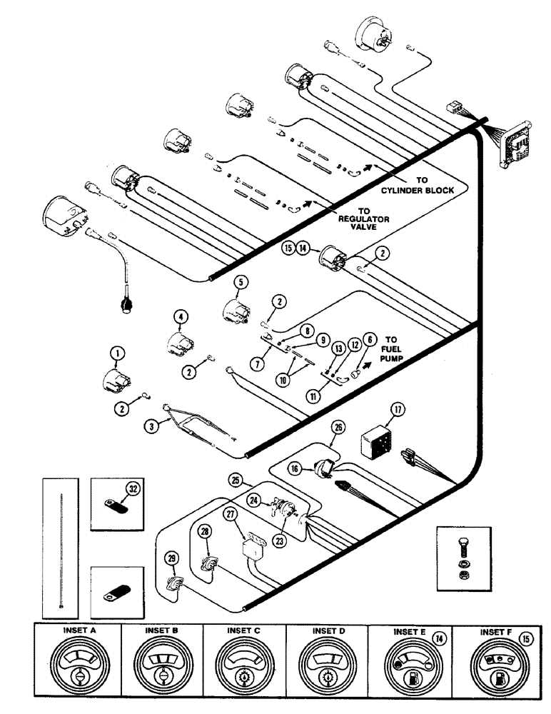 Схема запчастей Case IH 2470 - (076) - INSTRUMENTS AND WIRING, LOWER INSTRUMENTS, PRIOR TO P.I.N. 8825001 (04) - ELECTRICAL SYSTEMS