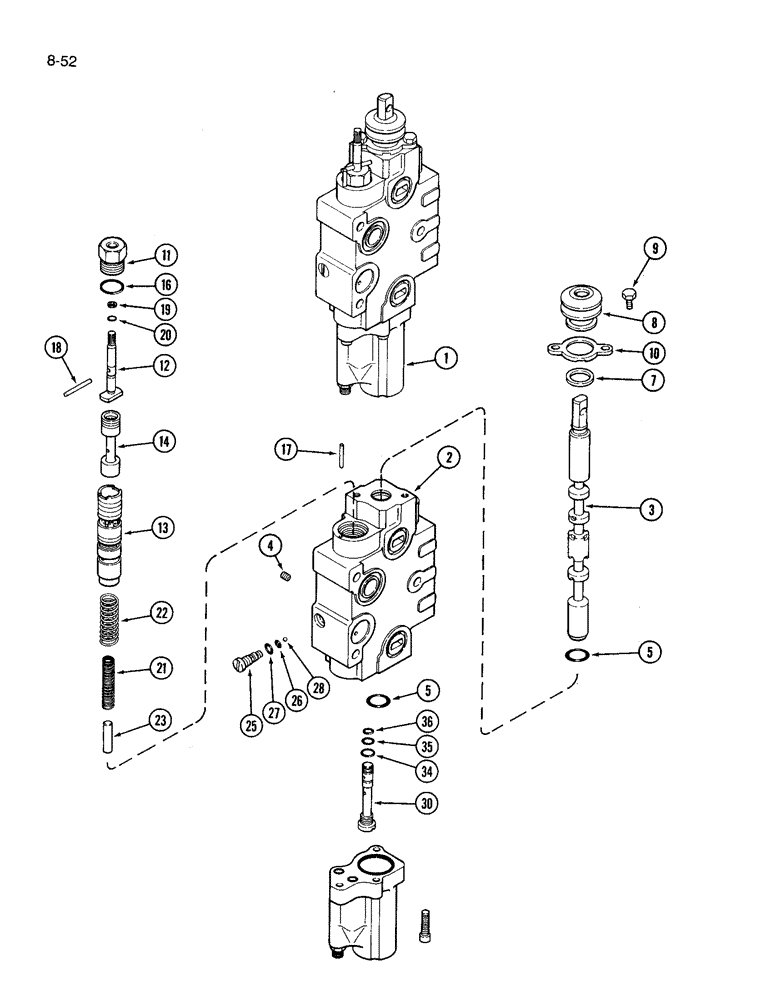 Схема запчастей Case IH 3394 - (8-54) - REMOTE VALVE ASSEMBLY, ADD ON THIRD AND FOURTH CIRCUIT, WITHOUT LOAD CHECK (CONTINUED) (08) - HYDRAULICS