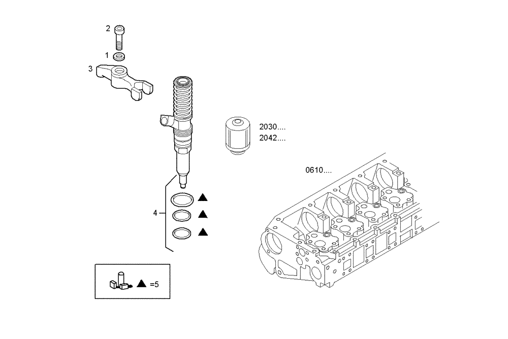 Схема запчастей Case IH F3CE0684A E001 - (1480.022) - INJECTORS 