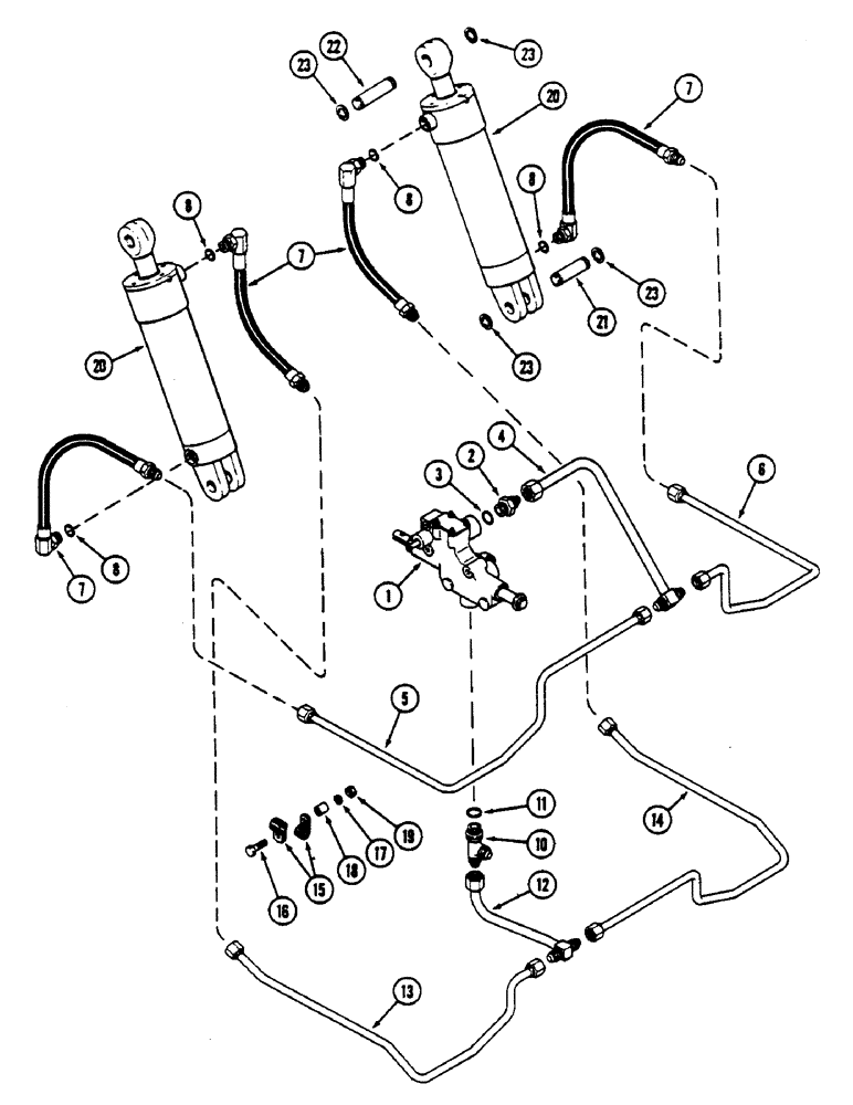 Схема запчастей Case IH 4690 - (8-312) - HITCH CONTROL CIRCUITRY, PRIOR TO P.I.N. 8860450 (08) - HYDRAULICS