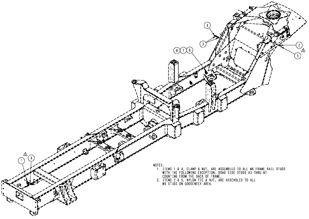 Схема запчастей Case IH TITAN 3020 - (04-029) - CLAMP GROUP, WIRE HARNESS & HOSE Frame & Suspension