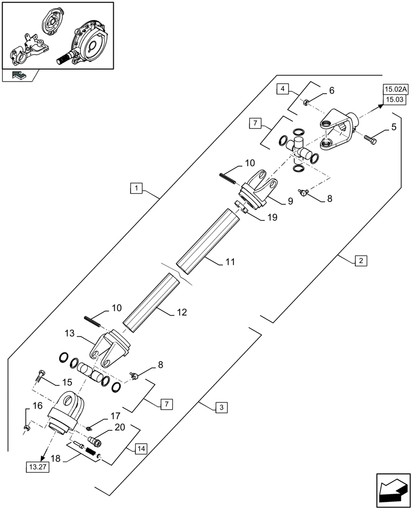 Схема запчастей Case IH LBX432S - (15.02[01]) - KNOTTER TRANSMISSION (15) - KNOTTER /WRAPPER