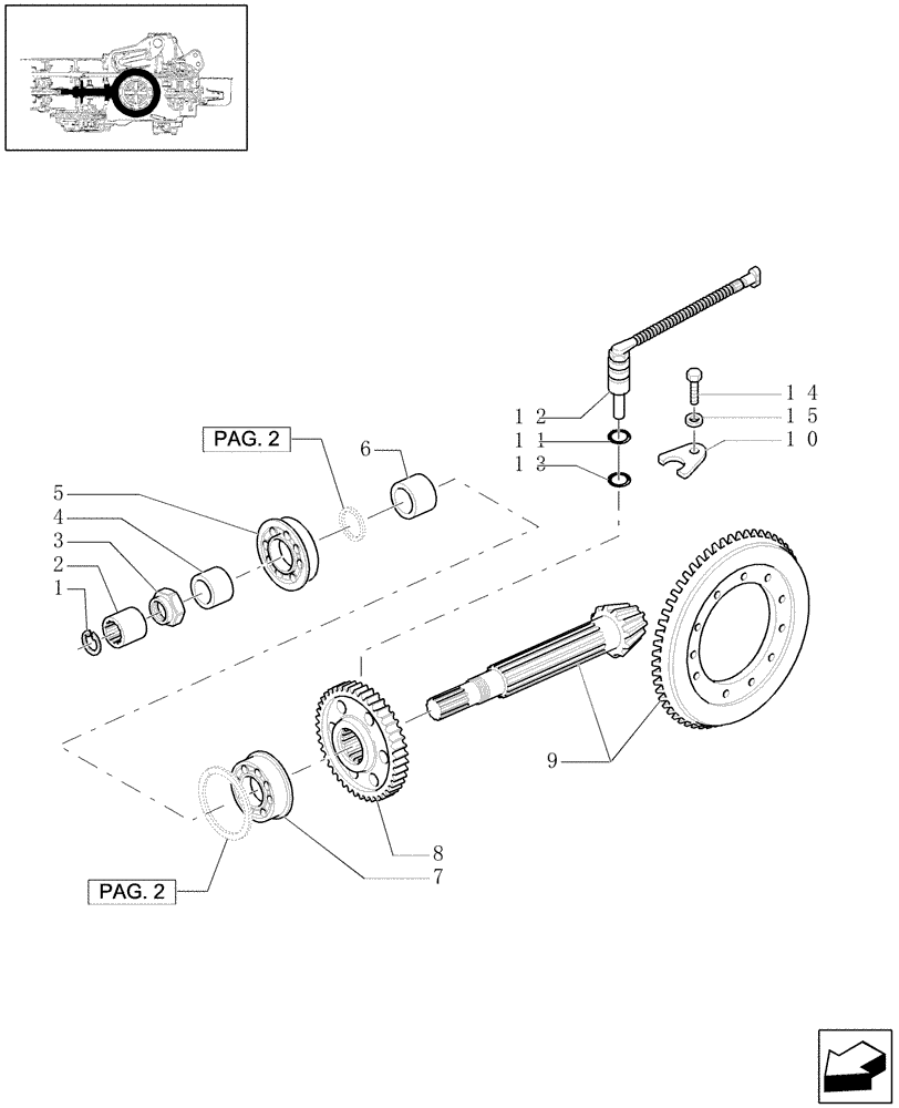 Схема запчастей Case IH MXU115 - (1.32.1[01]) - TRANSMISSION 24X24 (30 KM/H) - CENTRAL REDUCTION GEARS (03) - TRANSMISSION