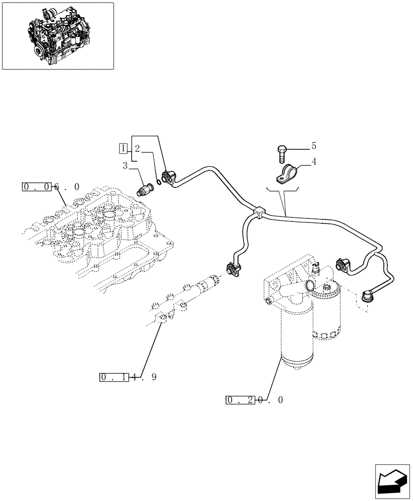 Схема запчастей Case IH PUMA 165 - (0.20.4) - INJECTION EQUIPMENT - PIPING (01) - ENGINE