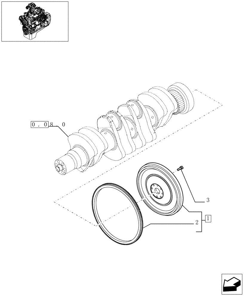 Схема запчастей Case IH F4GE0454A D610 - (0.08.3[01]) - FLYWHEEL - ENGINE (504020729) 