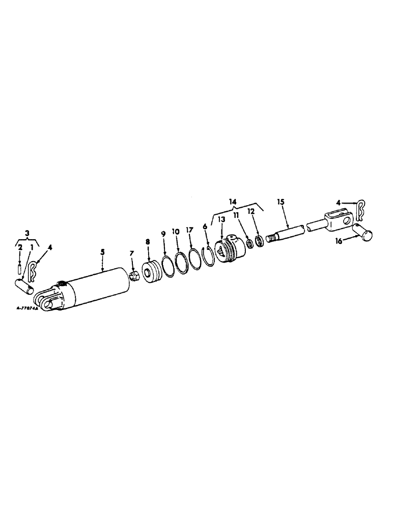 Схема запчастей Case IH 560 - (AB-24) - HYDRAULIC CYLINDER, 3 X 8 SINGLE ACTING 