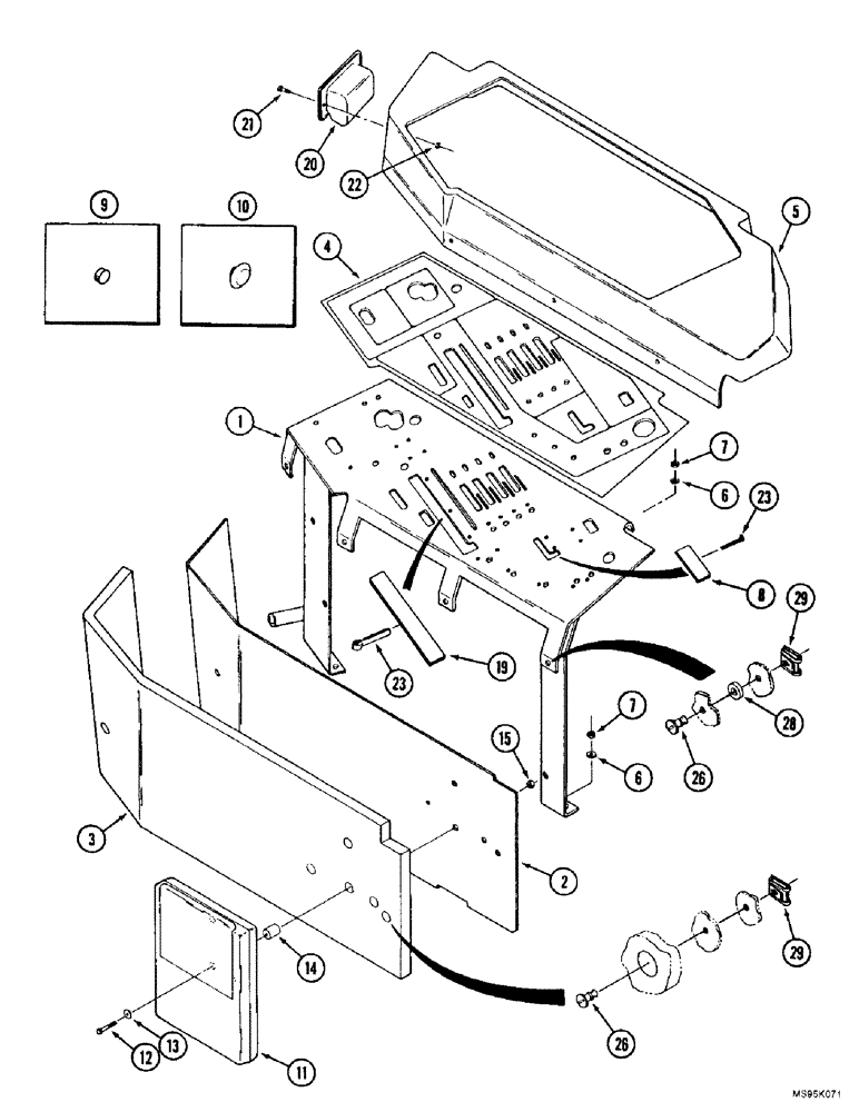 Схема запчастей Case IH 9350 - (9-070) - CAB CONTROL CONSOLE, POWER SHIFT TRACTOR (09) - CHASSIS/ATTACHMENTS