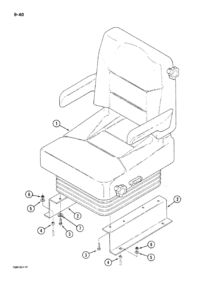 Схема запчастей Case IH 9270 - (9-40) - SEAT MOUNTING, AIR RIDE AND MECHANICAL SUSPENSION (09) - CHASSIS/ATTACHMENTS