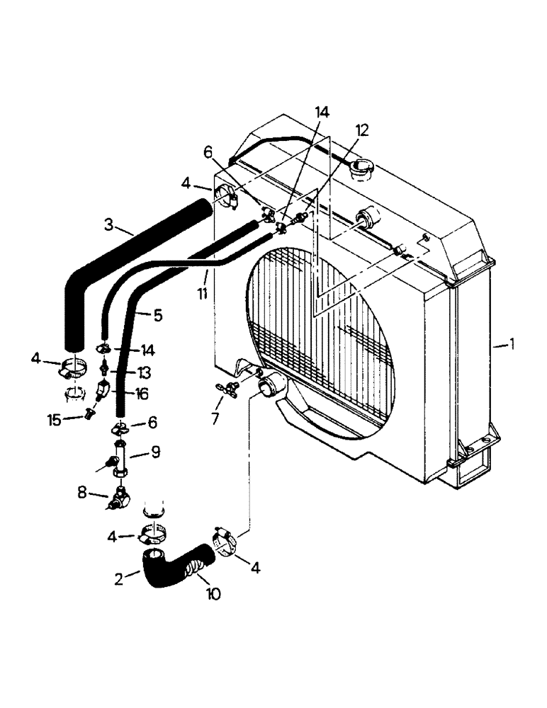 Схема запчастей Case IH ST270 - (04-18) - RADIATOR AND HOSES, CAT 3306 ENGINE (04) - Drive Train