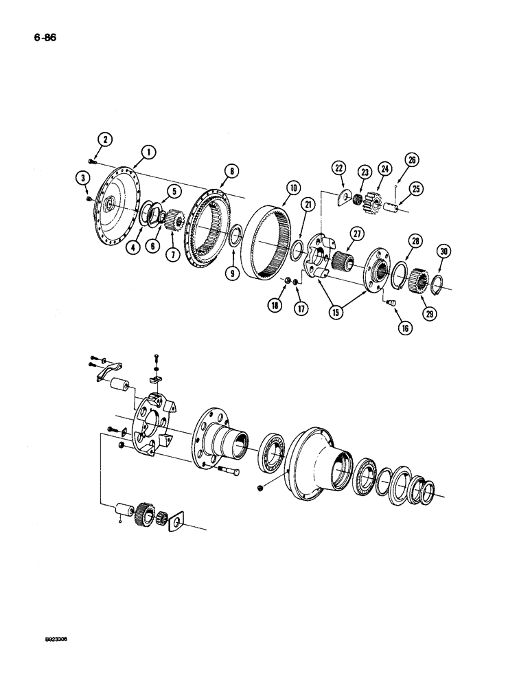 Схема запчастей Case IH 9240 - (6-086) - STEERABLE AXLE, WHEEL HUB AND AXLE PLANETARY (06) - POWER TRAIN