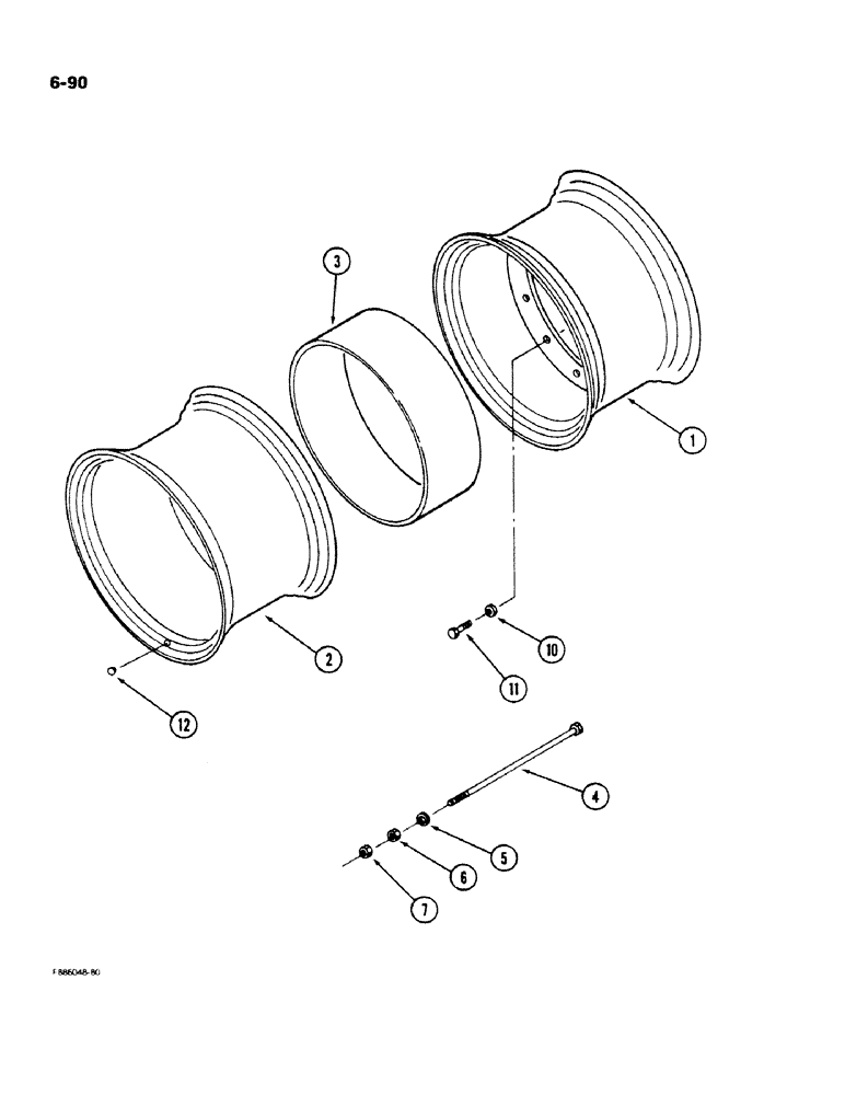 Схема запчастей Case IH 9170 - (6-90) - WHEELS, WITH SPACER BAND DUALS (06) - POWER TRAIN