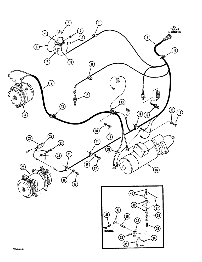 Схема запчастей Case IH STEIGER - (4-16) - ENGINE HARNESS, 3406 ENGINE (04) - ELECTRICAL SYSTEMS