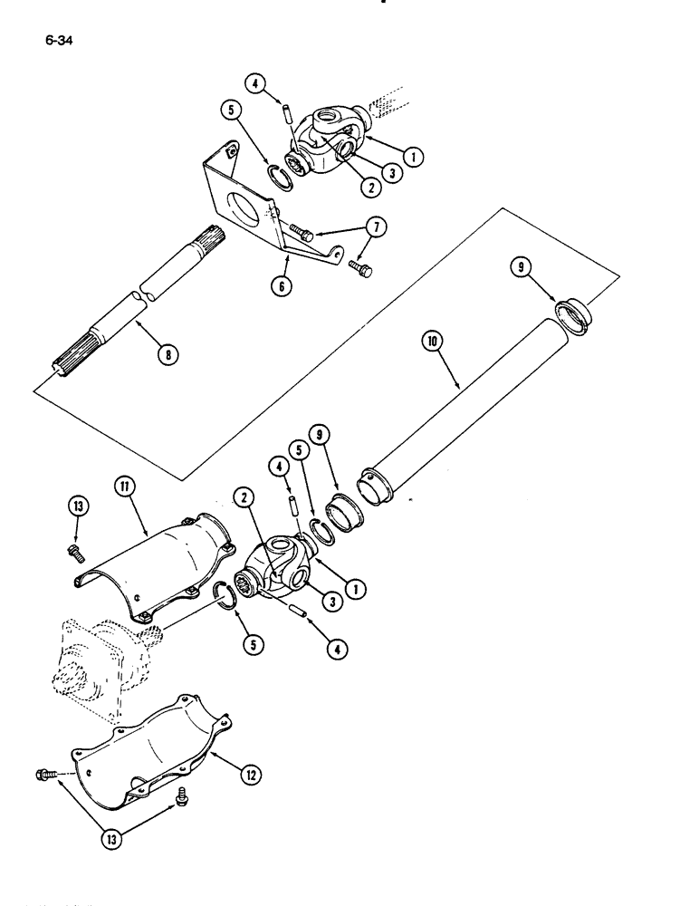 Схема запчастей Case IH 235 - (6-34) - MFD DRIVE SHAFT (06) - POWER TRAIN