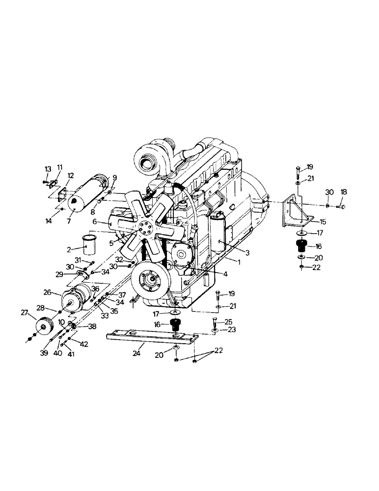 Схема запчастей Case IH PTA270 - (04-01) - ENGINE & ATTACHING PARTS, CAT 3306 ENGINE, EARLY STYLE (04) - Drive Train