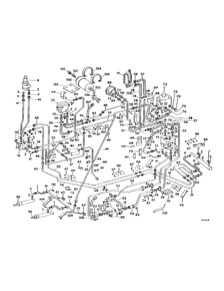 Схема запчастей Case IH 615 - (10-05) - HYDRAULICS, HYDRAULIC DIAGRAM, FOR HYDROSTATIC DRIVE, SERIAL NO. 12000 AND BELOW (07) - HYDRAULICS