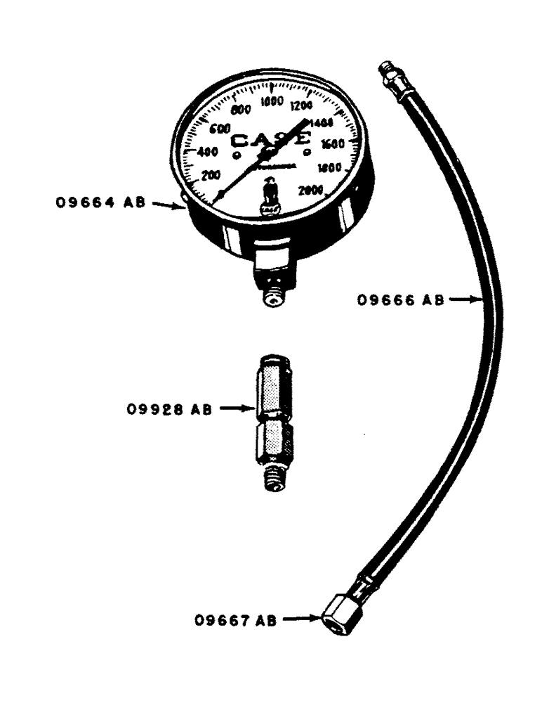 Схема запчастей Case IH 300B-SERIES - (169) - 4501AA HYDRAULIC OIL PRESSURE GAGE (08) - HYDRAULICS