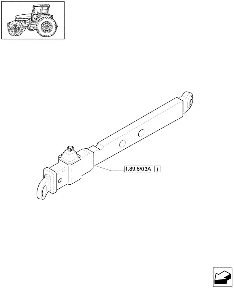 Схема запчастей Case IH JX1090U - (1.89.6/03) - (VAR.902) TOOL CONNECTION WITH TELESCOPIC ARMS (09) - IMPLEMENT LIFT