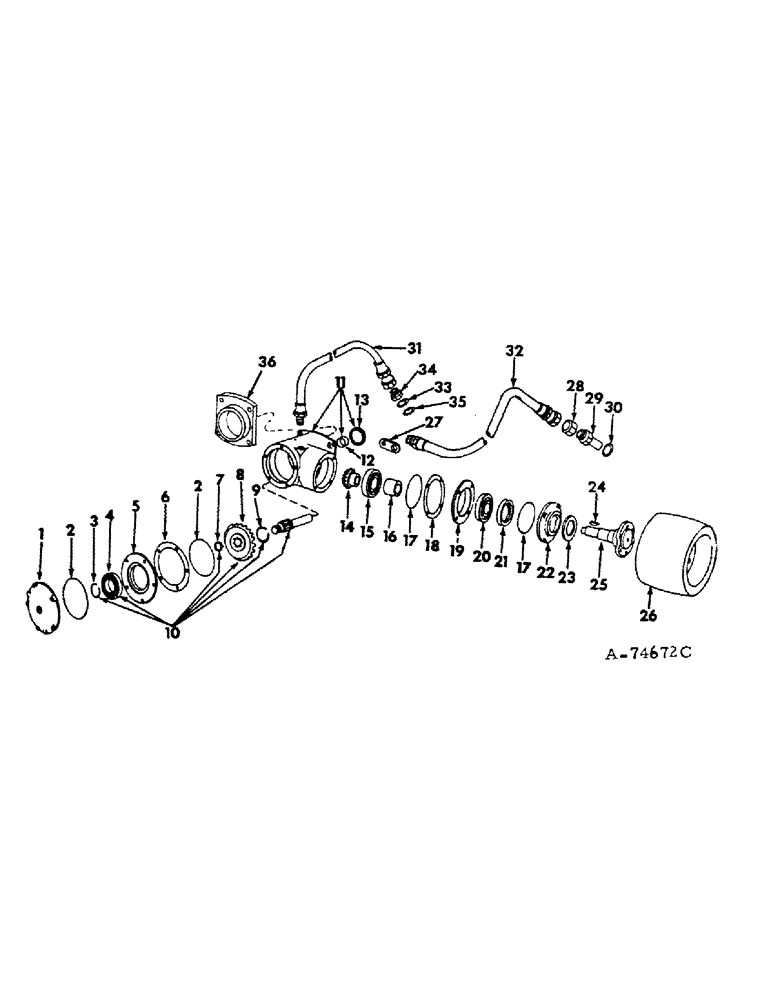 Схема запчастей Case IH 766 - (07-67) - DRIVE TRAIN, BELT PULLEY, 766 AND 966 WITH INDEPENDENT P.T.O. (04) - Drive Train