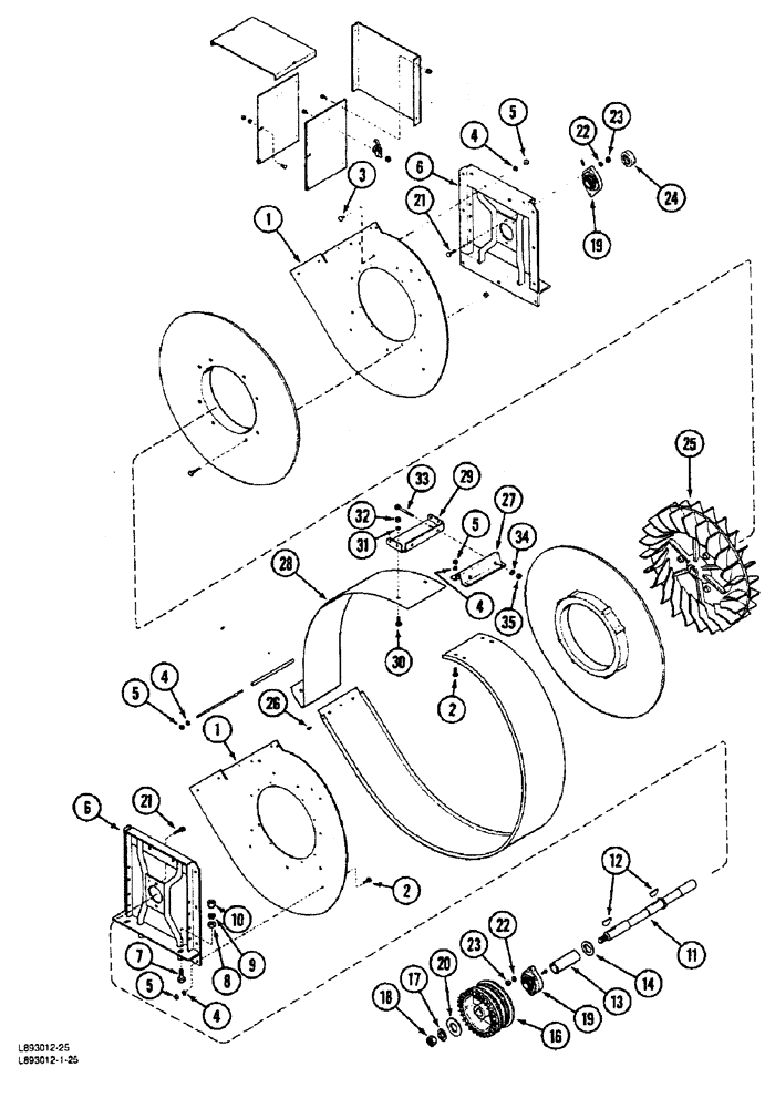 Схема запчастей Case IH 1822 - (9B-04) - FAN, 1822 COTTON PICKER (15) - HANDLING SYSTEM