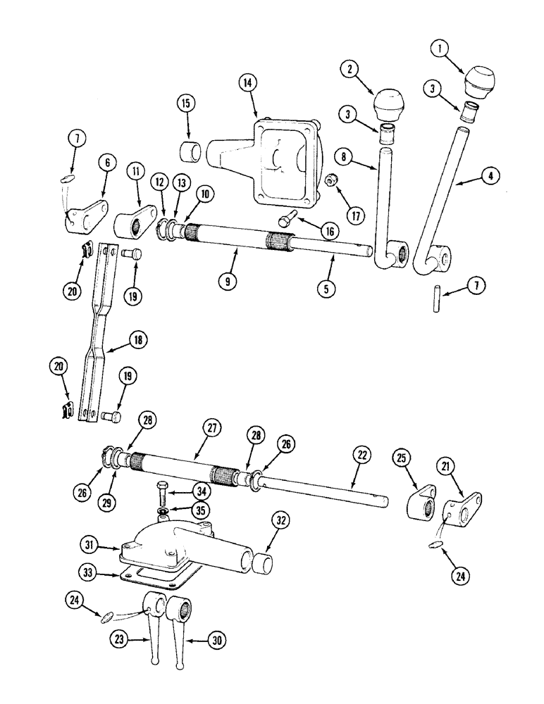 Схема запчастей Case IH 1394 - (6-200) - RANGE SHIFT LEVERS, SYNCHROMESH, TRACTORS WITH CAB (06) - POWER TRAIN