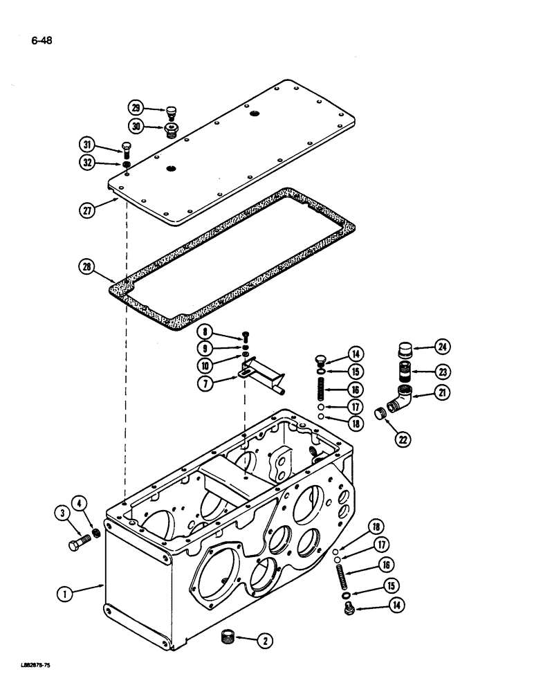 Схема запчастей Case IH 1822 - (6-48) - TRANS. HOUSING, 1822 CTTN PICKER PIN JJC0012001 AND AFT, 1844 CTTN PICKER PIN JJC0002001 AND AFT (03) - POWER TRAIN