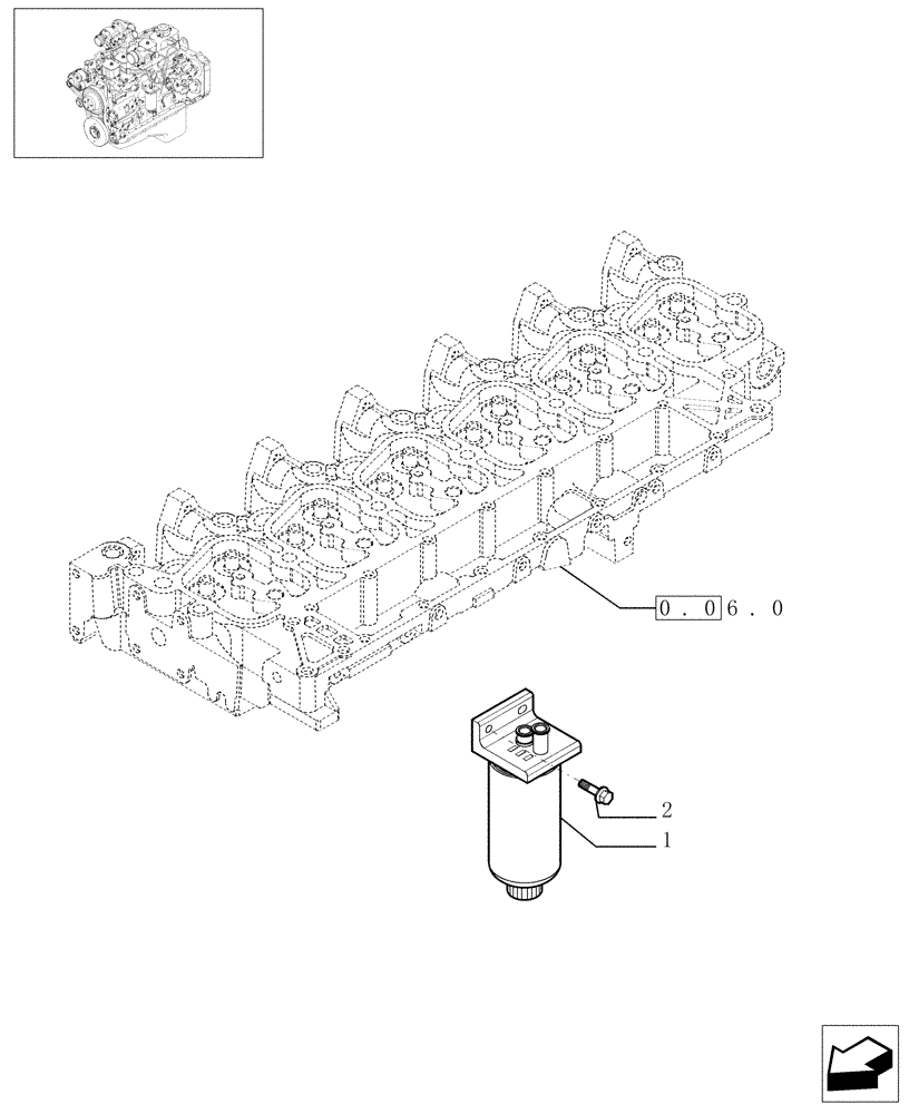 Схема запчастей Case IH PX170 - (0.20.0[01]) - FUEL FILTER (504054973), BSN 81743 (02) - ENGINE