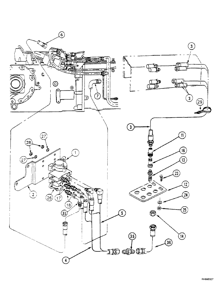 Схема запчастей Case IH L550 - (8-020) - HYDRAULICS - EXTERNAL VALVE (2 FUNCTION CX70 - CX100) WITHOUT SELF LEVELING (08) - HYDRAULICS