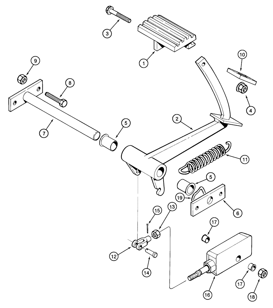 Схема запчастей Case IH 2155 - (6-12) - FOOT-N-INCH PEDAL (03) - POWER TRAIN