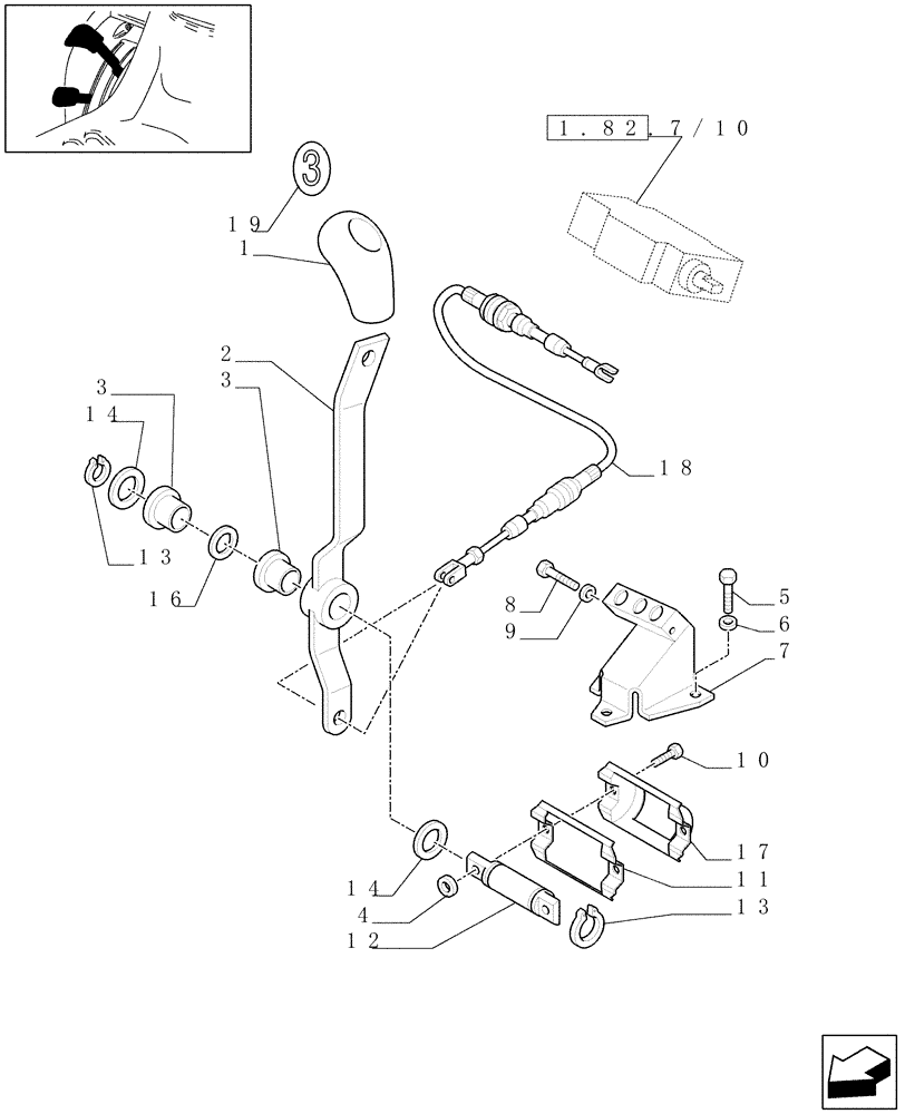 Схема запчастей Case IH JX1075C - (1.92.82/09[02]) - (VAR.164) 3 REMOTE VALVES FOR EDC - LEVERS (10) - OPERATORS PLATFORM/CAB