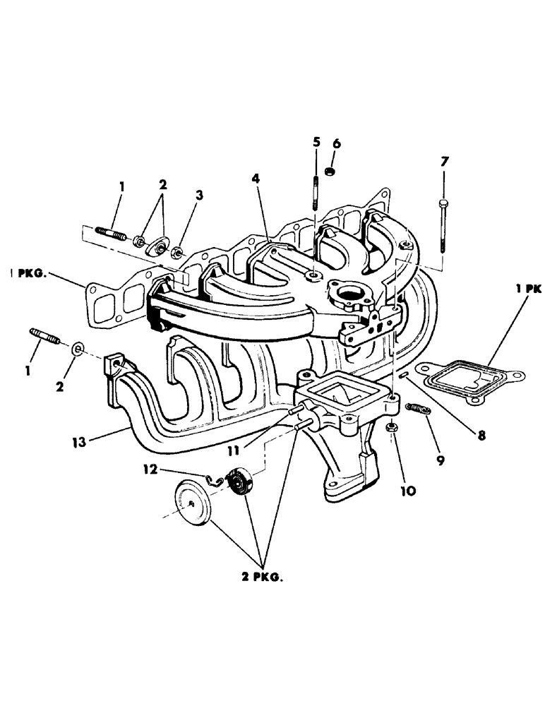 Схема запчастей Case IH 6500 - (2-28) - MANIFOLDS, H225 GAS ENGINE (02) - ENGINE