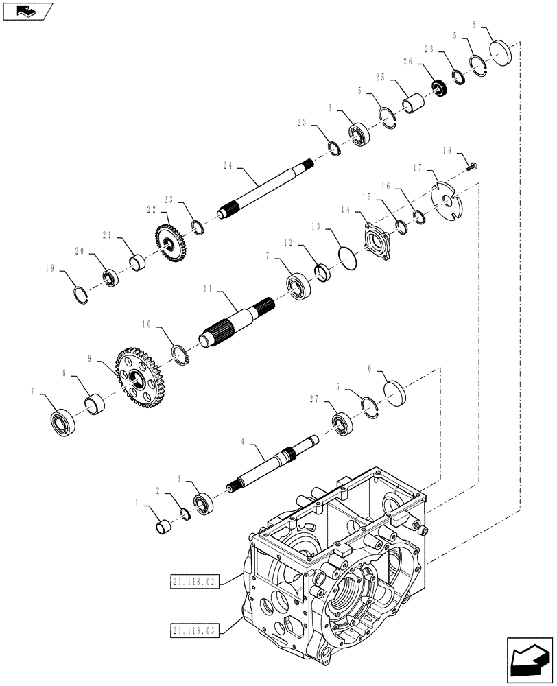 Схема запчастей Case IH FARMALL 35B - (21.148.05) - PTO DRIVE SHAFT (21) - TRANSMISSION