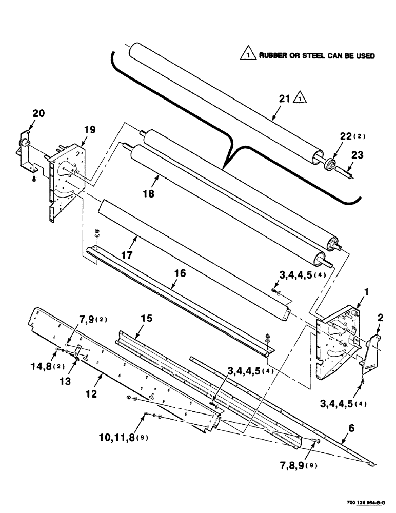 Схема запчастей Case IH 8465 - (7-24) - MESH WRAP, ROLLER ASSEMBLY, SERIAL NUMBER CFH0073272 AND LATER (12) - MAIN FRAME