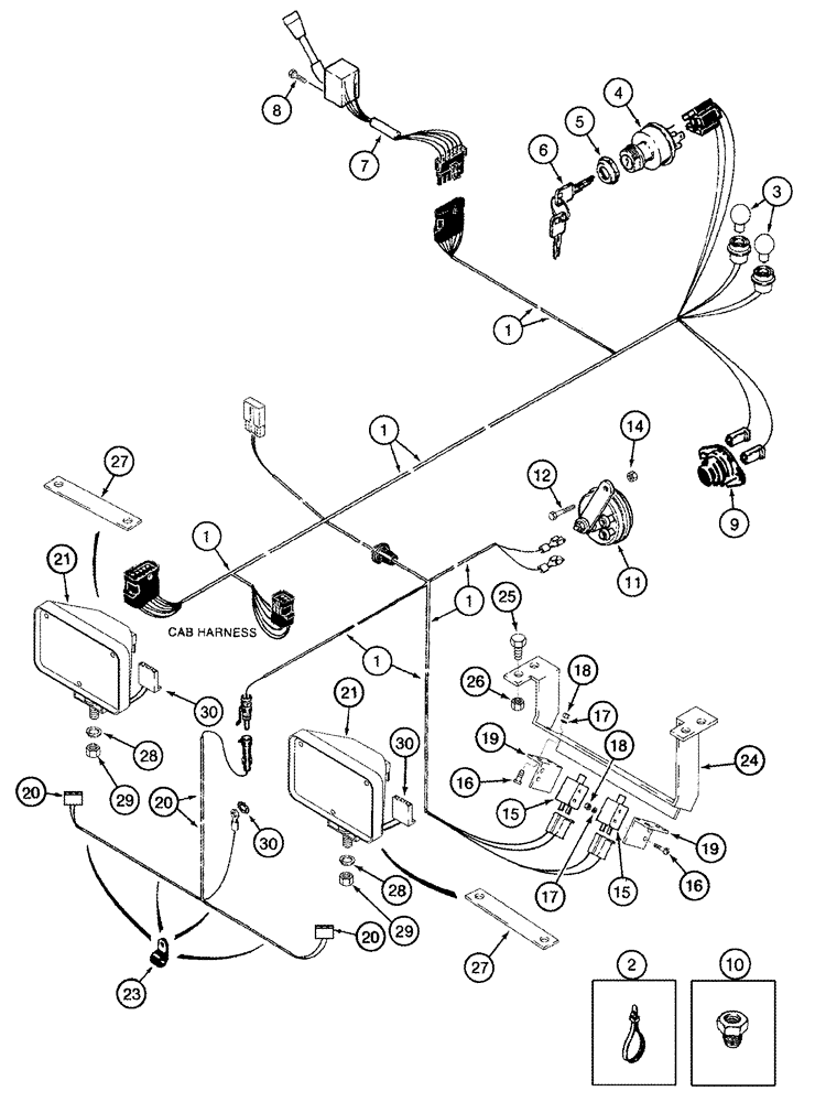 Схема запчастей Case IH CPX610 - (04-05) - HARNESS STEERING CONSOLE AND PLATFORM (06) - ELECTRICAL SYSTEMS